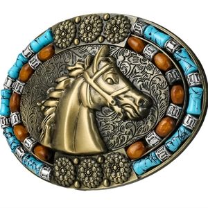 New turqouise horse equestrian belt buckle 3x4 approximately.